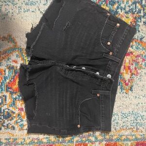 Levi’s 501 Black Distressed Women Shorts